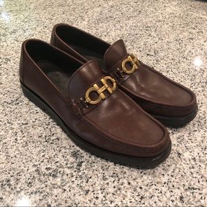 Salvatore Ferragamo David Bit Leather Loafers